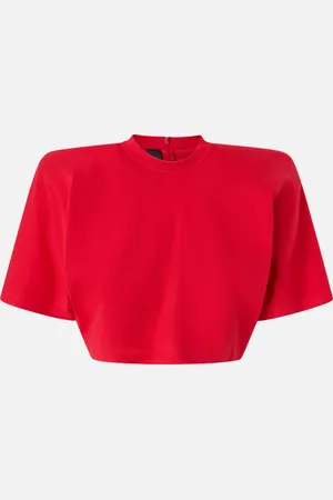 Pinko Crop top mezze maniche con spalle imbottite, , M