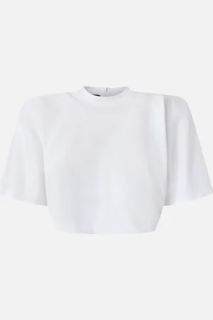 Pinko Crop top mezze maniche con spalle imbottite, , L