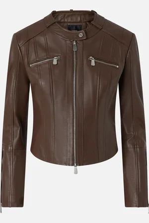 Pinko Giubbino biker in nappa con impunture verticali, - , 42