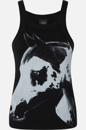 Pinko Canotta a costine stampa cavallo Reimagine X Patrick McDowell, , XL
