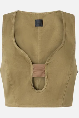Pinko Crop top in cotone con scollo, , 42