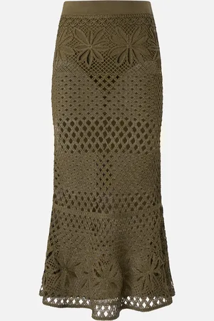 Pinko Gonna lunga effetto crochet fantasia, , XS