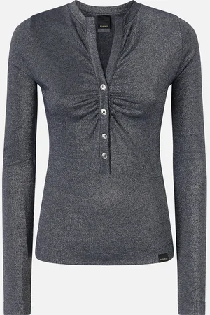 Pinko Maglia serafino metallizzata a costine, , S