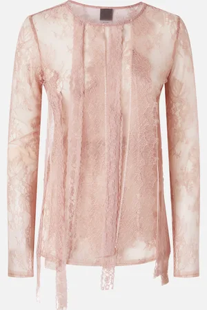 Pinko Maglia aderente in pizzo con frange, , XS