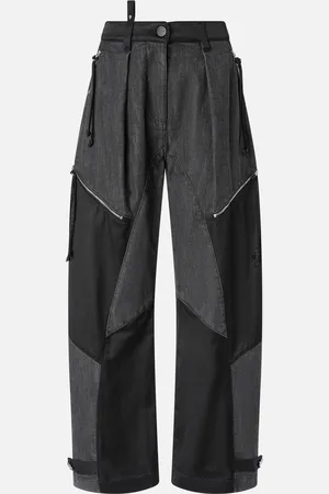 Pinko Pantaloni P-Pants in denim nero e raso con zip, , 42