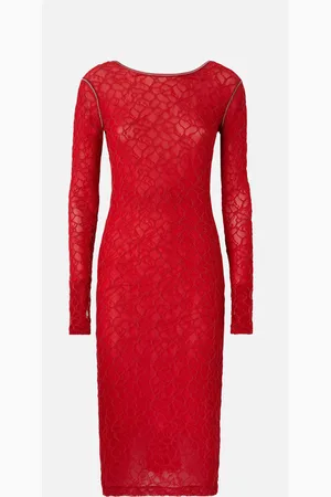 Pinko Vestito aderente in pizzo con schiena scoperta, , M