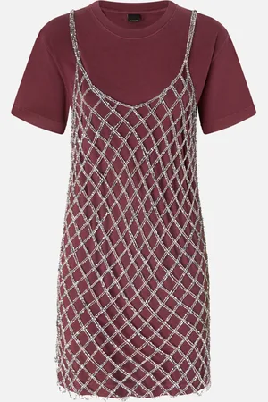 Pinko Abito t-shirt corto combinato con vestitino paillettes, , XXS