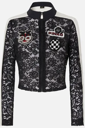 Pinko Giacca leggera in pizzo con patch ricamati, , M