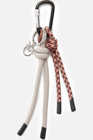 Pinko Charm portachiavi con Love Birds e cordini annodati, Bianco + bianco-block color, U
