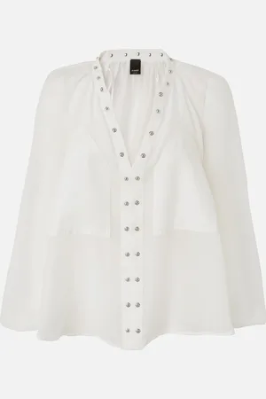 Pinko Blusa misto seta con piccole borchie in metallo, - , XS-S