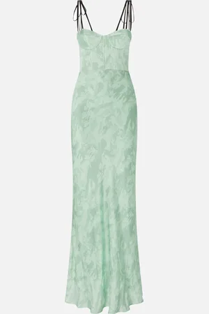 Pinko Abito lungo satin stampa cavalli Reimagine X Patrick McDowell, , 42