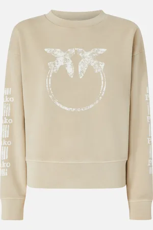 Pinko Felpa in cotone con maniche logate, , XS