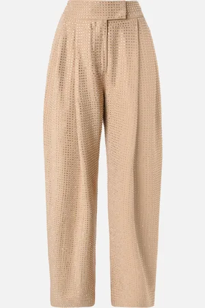 Pinko Pantaloni larghi full strass, , 42