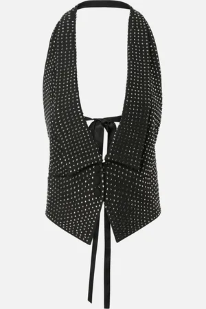 Pinko Gilet con strass e schiena scoperta, , 36
