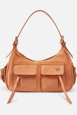 Pinko Borsa a spalla Cargo in suede con tasche, Arancione brandy- , U