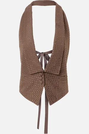 Pinko Gilet con strass e schiena scoperta, , 46