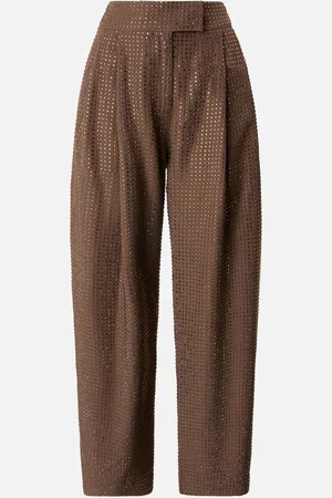 Pinko Pantaloni larghi full strass, , 46