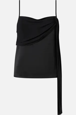 Pinko Top canottierina in satin con drappo leggero, , 42