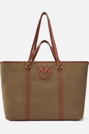 Pinko Maxi borsa shopper in canvas riciclato con doppi manici, - , U