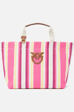 Pinko Borsa shopper media in tela a righe, - , U