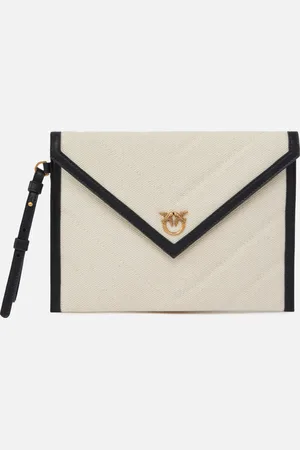 Pinko Pochette piatta in canvas con profili in pelle, - , U