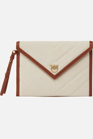 Pinko Pochette piatta in canvas con profili in pelle, - , U