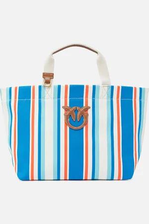 Pinko Borsa shopper media in tela a righe, - , U