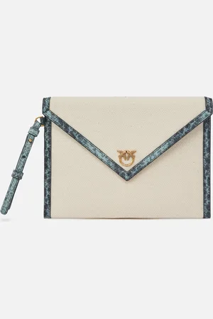 Pinko Borsetta a mano in canvas con profili in pelle stampata, Mult. azzurro/bianco- , U