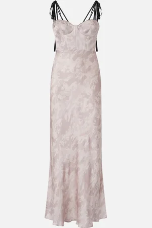 Pinko Abito lungo satin stampa cavalli Reimagine X Patrick McDowell, , 46