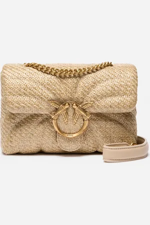 Pinko Mini borsa a tracolla Love Bag Puff in rafia con catena, - - , U