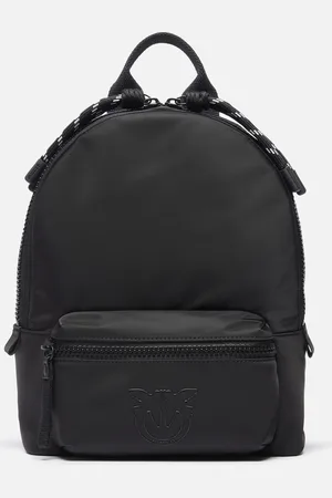 Pinko Zainetto in tessuto riciclato con tasca davanti, Nero limousine block color, U