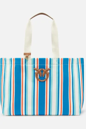 Pinko Borsa shopper a spalla misura maxi in tessuto a righe, - , U