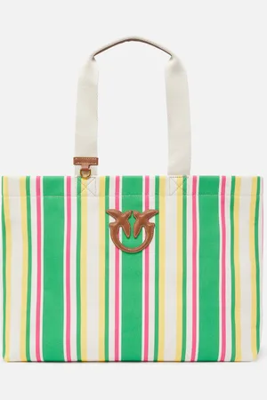 Pinko Borsa shopper a spalla misura maxi in tessuto a righe, - , U