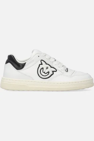Pinko Scarpe da tennis in pelle con logo bianco e nero, , 37