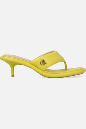 Pinko Ciabattine infradito in nappa con tacco, , 38