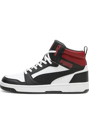 PUMA Sneakers Alte Bianche con dettagli neri e rossi Rebound V6 39232624