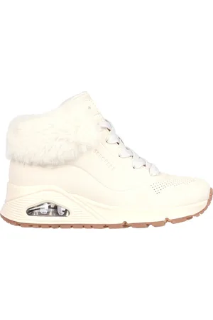 Skechers Sneakers mid-cut bianco imbottito con cerniera UNO FALL AIR