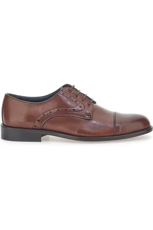 Pittarello Scarpe Stringate Marroni In Vera Pelle da Uomo 7715