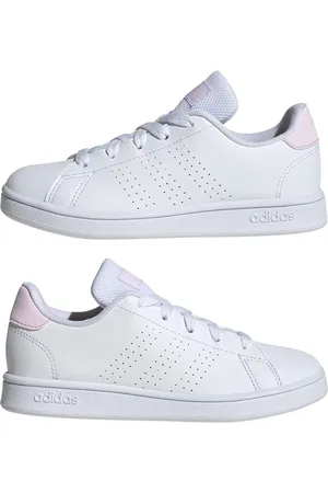 adidas Sneakers Bianche e Rosa con Lacci Advantage Kids