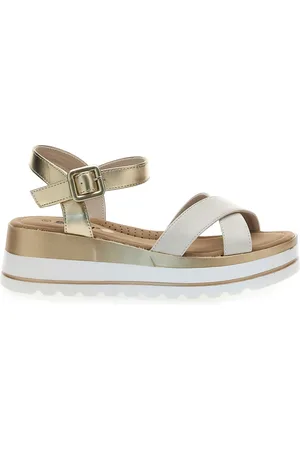 Energy Sandali Beige e Platino Con Platform di 5,5 Cm 492