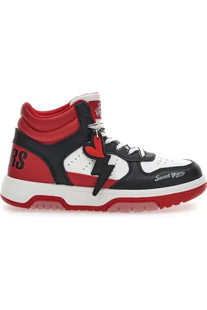 Sweet Years Sneakers Alte Bianche e Rosse 8580