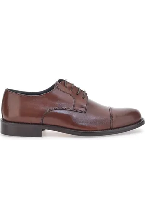 Pittarello Scarpe Stringate Marroni In Vera Pelle 7705