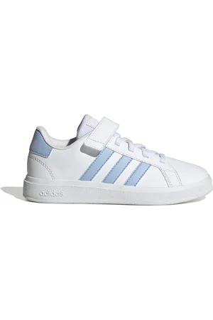 adidas Sneakers Bianche e Celesti Grand Court 2.0 El K