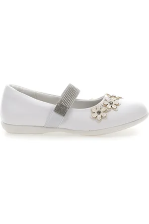 Energy Ballerine Bianche Con Strass e Applicazioni Floreali 524
