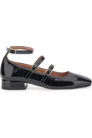 Pittarello Ballerine Mary Jane Nere Con Tacco Basso C156