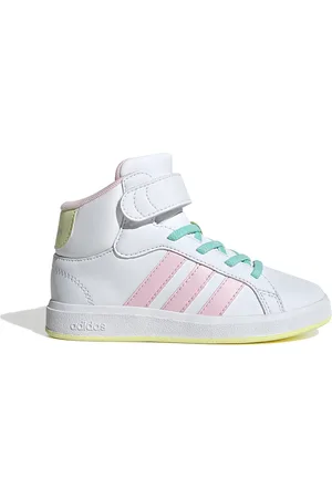 adidas SNEAKERS MID-CUT BIANCHE CON DETTAGLI COLORATI GRAND COURT MID K