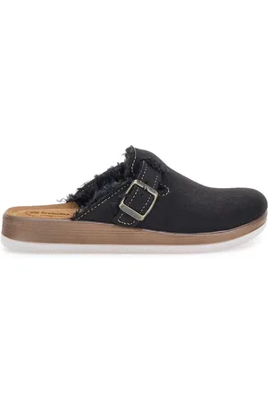 Inblu Pantofole nere con pelo interno e suola bianca 20 ct