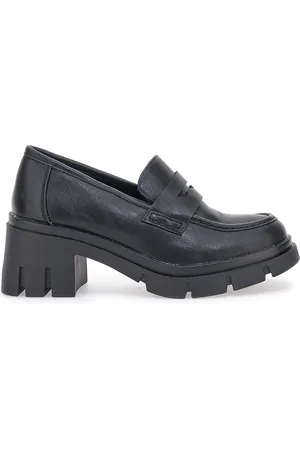 GALIA Mocassini Neri Con Tacco 91179
