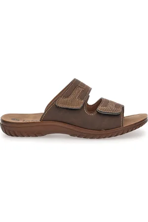 Inblu Ciabatte Marroni Con Strappi in Velcro 106 Fn