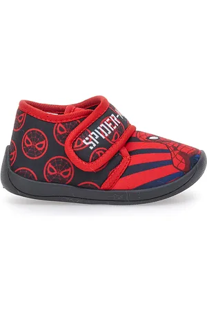 SPIDERMAN Pantofole Rosse e Nere Con Strappo in Velcro M07327